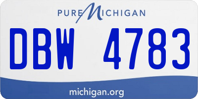 MI license plate DBW4783