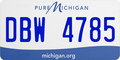 MI license plate DBW4785