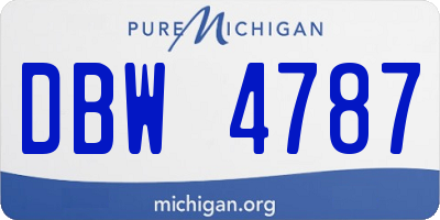 MI license plate DBW4787