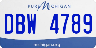 MI license plate DBW4789