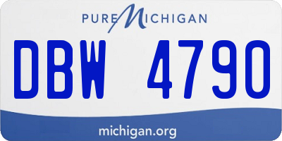 MI license plate DBW4790
