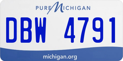 MI license plate DBW4791