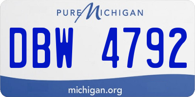 MI license plate DBW4792