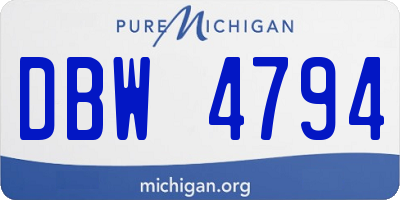 MI license plate DBW4794
