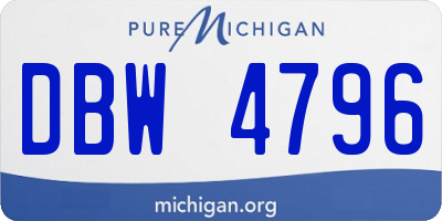 MI license plate DBW4796