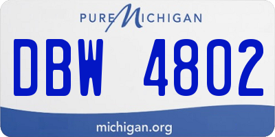 MI license plate DBW4802