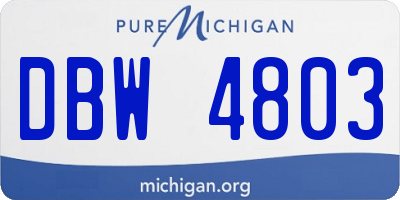 MI license plate DBW4803