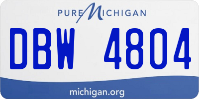 MI license plate DBW4804