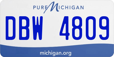 MI license plate DBW4809