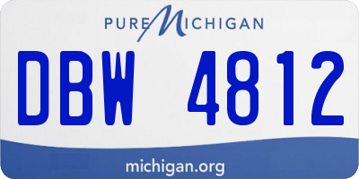 MI license plate DBW4812
