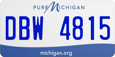 MI license plate DBW4815