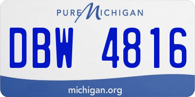 MI license plate DBW4816