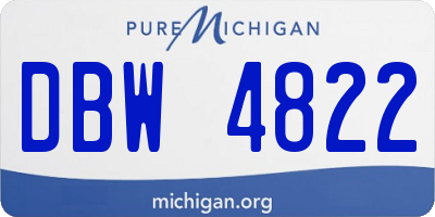 MI license plate DBW4822