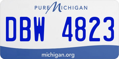 MI license plate DBW4823