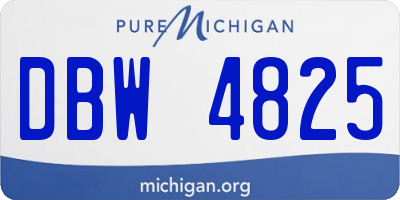 MI license plate DBW4825