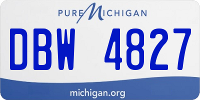 MI license plate DBW4827