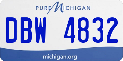 MI license plate DBW4832