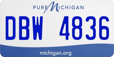 MI license plate DBW4836