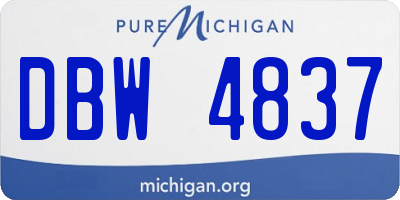 MI license plate DBW4837