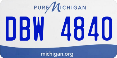 MI license plate DBW4840