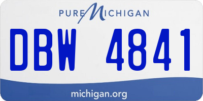 MI license plate DBW4841