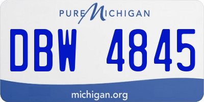 MI license plate DBW4845