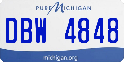 MI license plate DBW4848