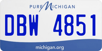 MI license plate DBW4851