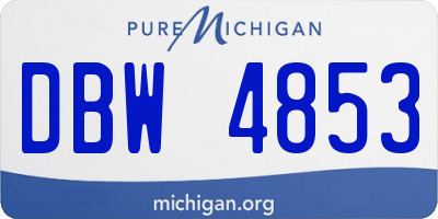 MI license plate DBW4853