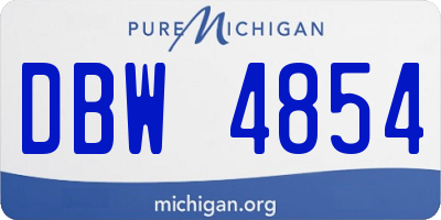 MI license plate DBW4854