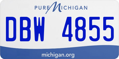 MI license plate DBW4855