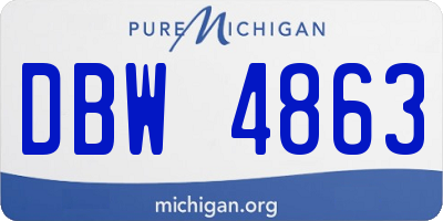 MI license plate DBW4863