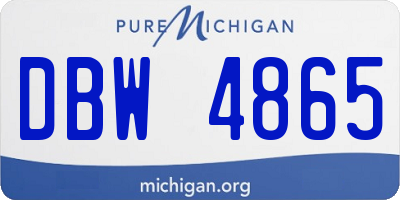 MI license plate DBW4865