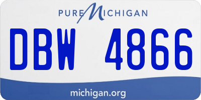 MI license plate DBW4866