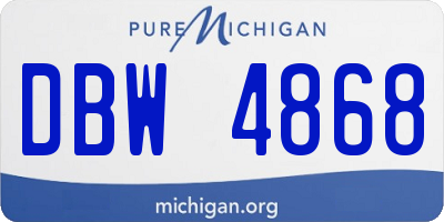MI license plate DBW4868