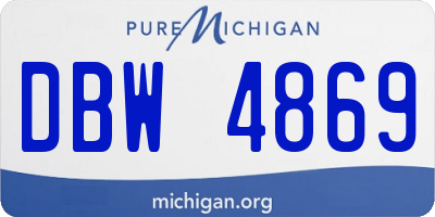 MI license plate DBW4869