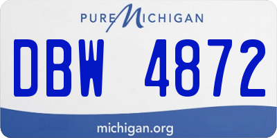 MI license plate DBW4872