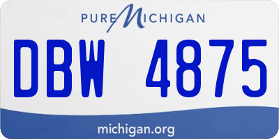 MI license plate DBW4875