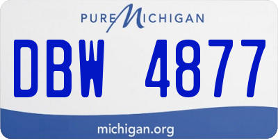 MI license plate DBW4877
