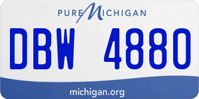 MI license plate DBW4880