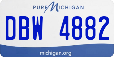 MI license plate DBW4882