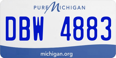 MI license plate DBW4883