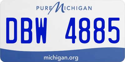 MI license plate DBW4885