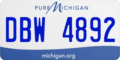 MI license plate DBW4892