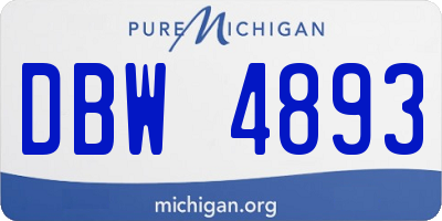 MI license plate DBW4893