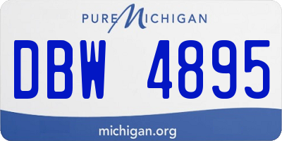 MI license plate DBW4895
