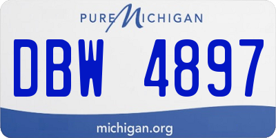 MI license plate DBW4897