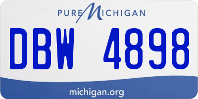 MI license plate DBW4898