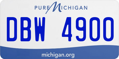 MI license plate DBW4900