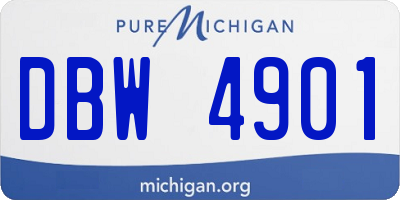 MI license plate DBW4901